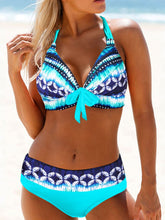 Badeanzüge Print Neckholder Bikini Zweiteiliger Badeanzug